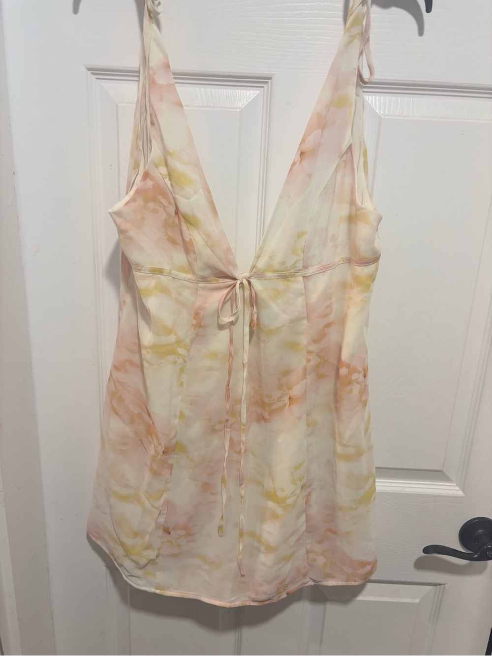 Peppermayo Cream and Pale Yellow Dress with Delicate Straps size 14